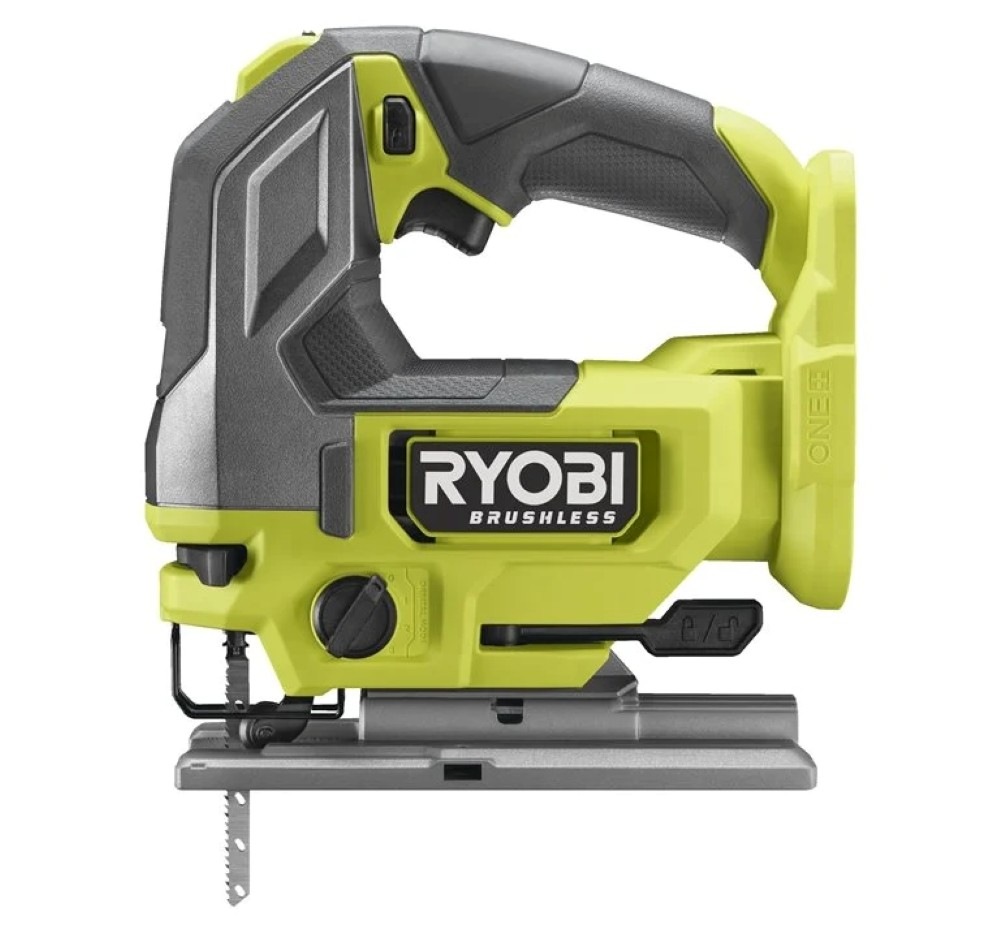Pohled z boku na přímočarou pilu Ryobi ONE+ RJS18BL-0