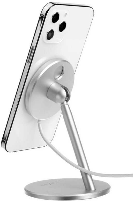 Stojánek FIXED MagFrame pro nabíječku MagSafe stříbrný