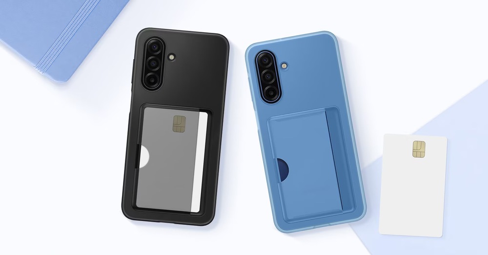 Kryt na mobil Samsung Card Slot na Samsung Galaxy A17/A175G - modrý - 2 telefony s kryty v různých barvách