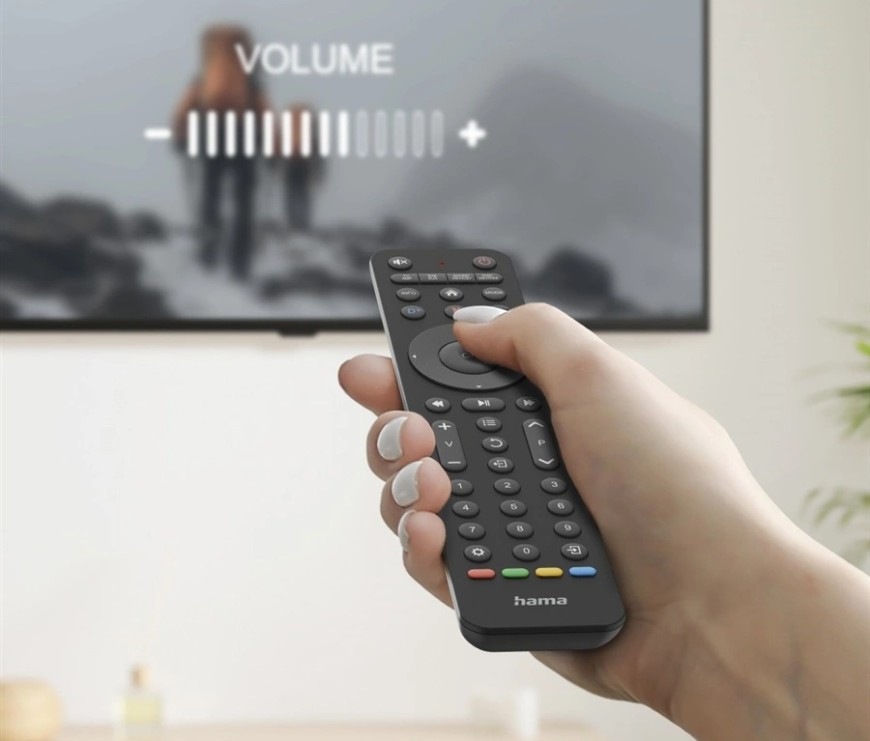 Dálkový ovladač Hama univerzální, 8v1 černý Ovládání televize s ovladačem Hama 8v1