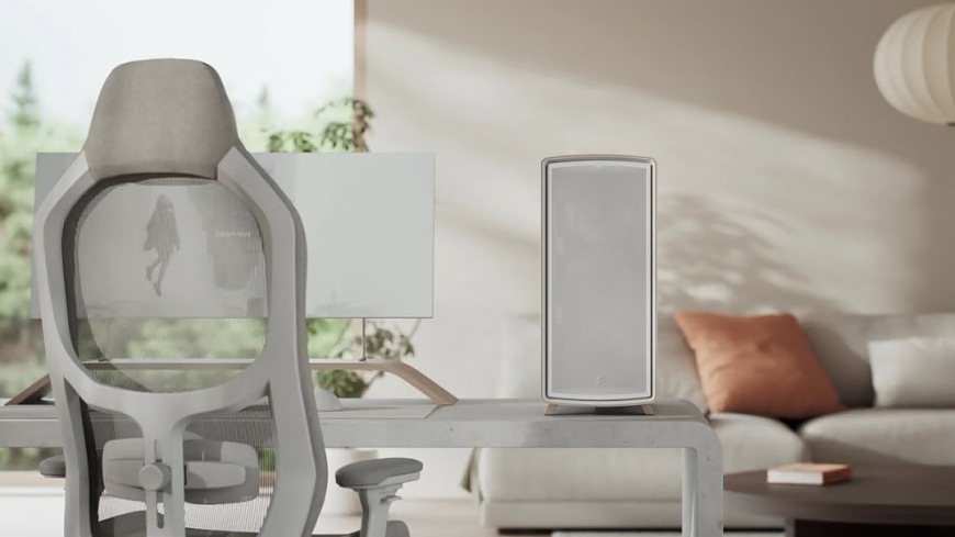 Case FRACTAL DESIGN Summit Chalk White TG Clear Tint bílá Počítačová skříň FRACTAL DESIGN Summit Chalk White TG Clear Tint na stole v elegantním světlém pracovním prostoru