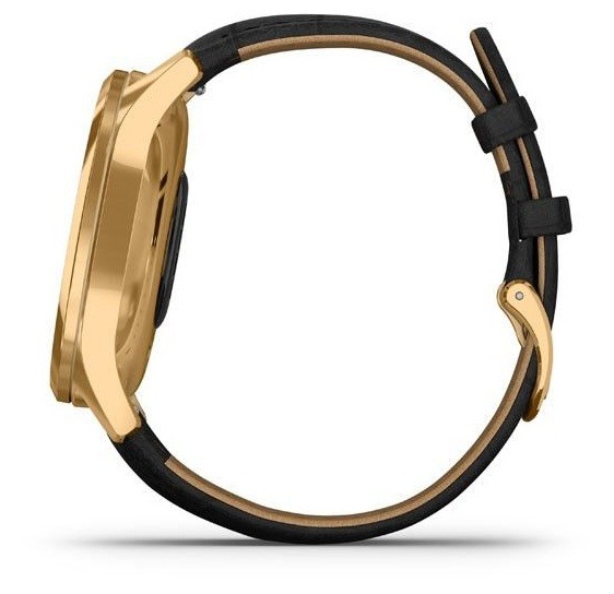 Chytré hodinky Garmin vivomove3 Luxe 24K Gold/Black Leather Band