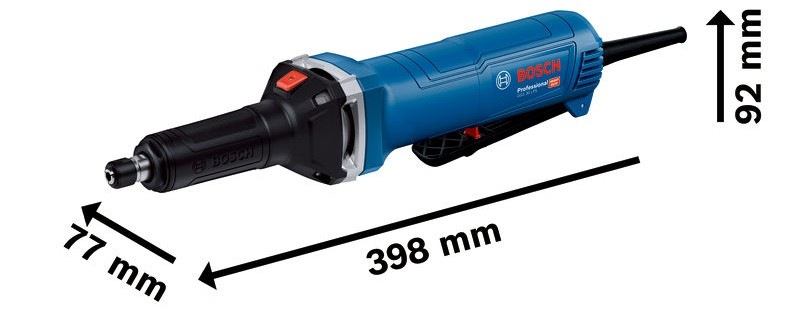 Přímá bruska Bosch Professional GGS 30 LPS má upínací hrdlo s průměrem 43 mm