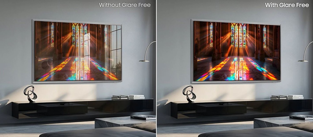 Televize Samsung QE48S95H Porovnání obrazu na televizi Samsung QE48S95H s technologií 4K AI Upscaling Pro pro zvýšení kvality obrazu