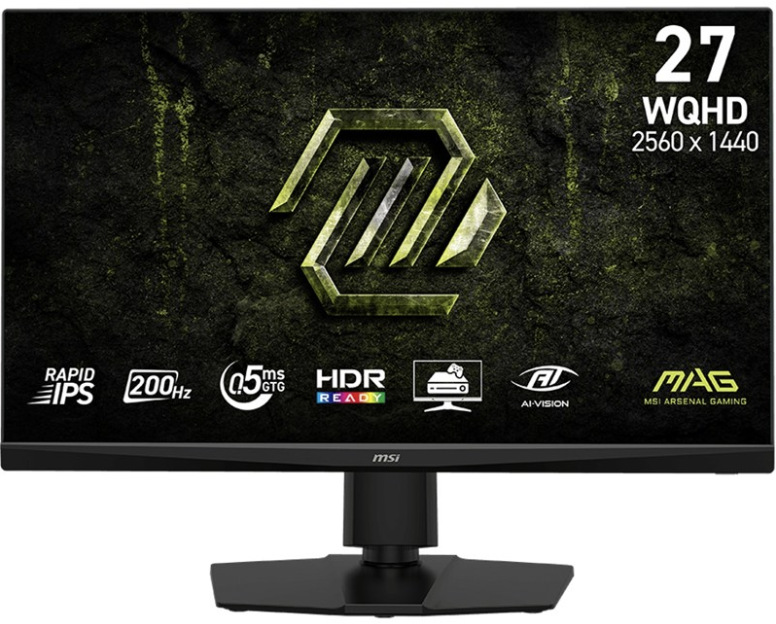 Herní monitor MSI MAG 272QPF E20 27" s WQHD rozlišením 2560×1440 px v černém provedení