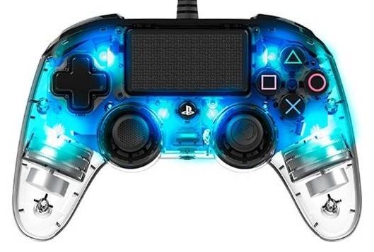 Gamepad Nacon Wired Compact Controller pro PS4 modrý/průhledný