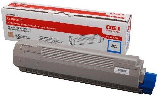 Toner OKI C810/830, 8000 stran - azurový