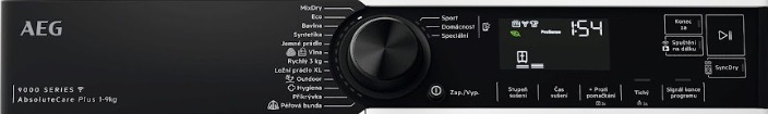 Sušička prádla AEG série 9000 TR9394CC bílá AEG TR9394CC ovládací panel