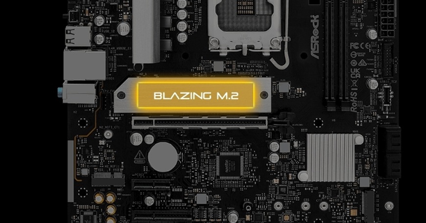 Blazing M.2 slot s chladičem pro vysokorychlostní NVMe SSD na ASRock B860M-X