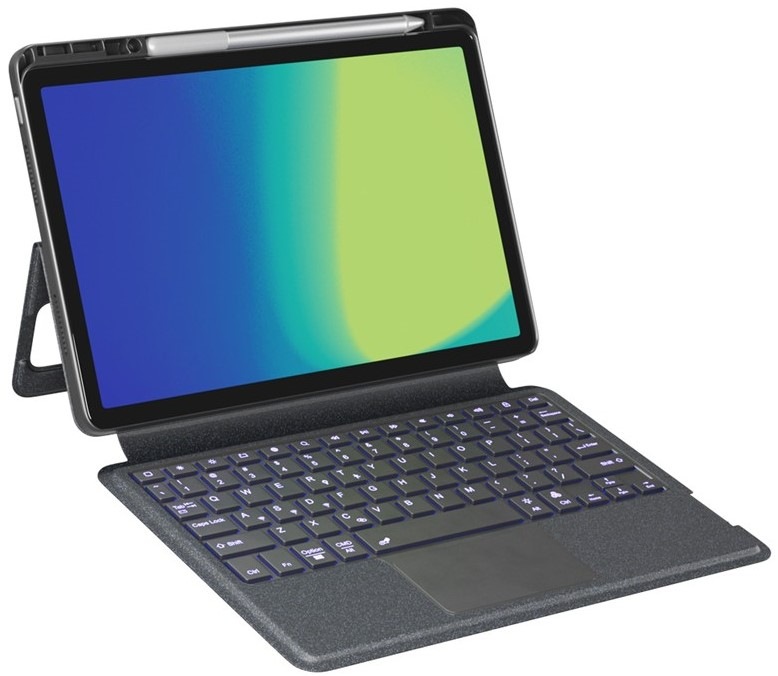 Pouzdro na tablet s klávesnicí Spello by Epico s podsvícenou klávesnicí na Samsung Tab A9+ 11″ - CZ černé