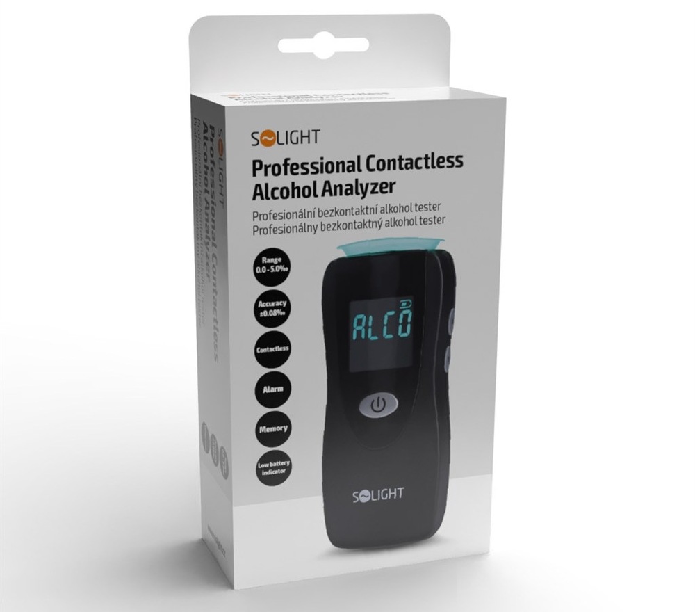 Alkoholtester Solight 1T08 5,0‰ umožňuje výběr jednotek, v kterých se bude měřit