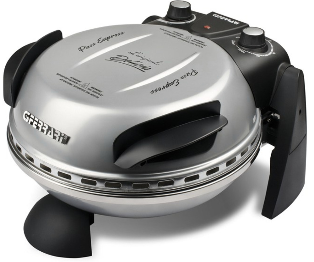 Pec na pizzu G3Ferrari G1000606 DELIZIA Silver s víkem a mechanickými regulátory