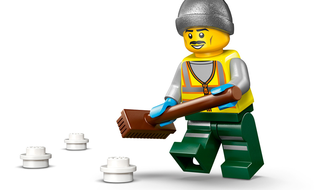 Stavebnice LEGO® City 60490 Sněžný pluh Funkce sypání soli umožňuje dětem za jízdy rozhazovat dílky LEGO představující posypový materiál.