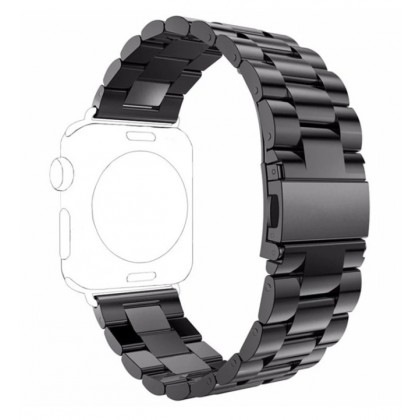 Náhradní řemínek kovový pletený iWatch+ adapter 42/44mm (Černý)