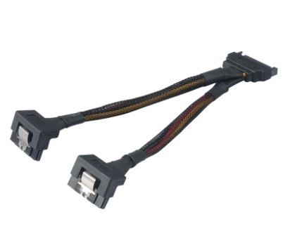 Kabel AKASA rozdvojka SATA 15cm černý