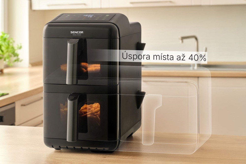 Úspora místa až o 40 % s fritézou Sencor SFR 1260BK 
