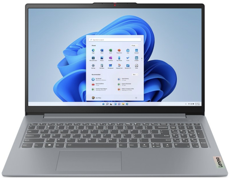 Notebook Lenovo IdeaPad Slim 3 15AMN8 šedý Šedý notebook Lenovo IdeaPad Slim 3 15AMN8 R3--30 s otevřeným 15,6″ displejem