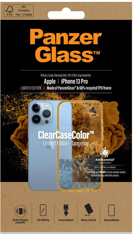 Kryt na mobil PanzerGlass ClearCaseColor na Apple iPhone 13 Pro oranžový/průhledný