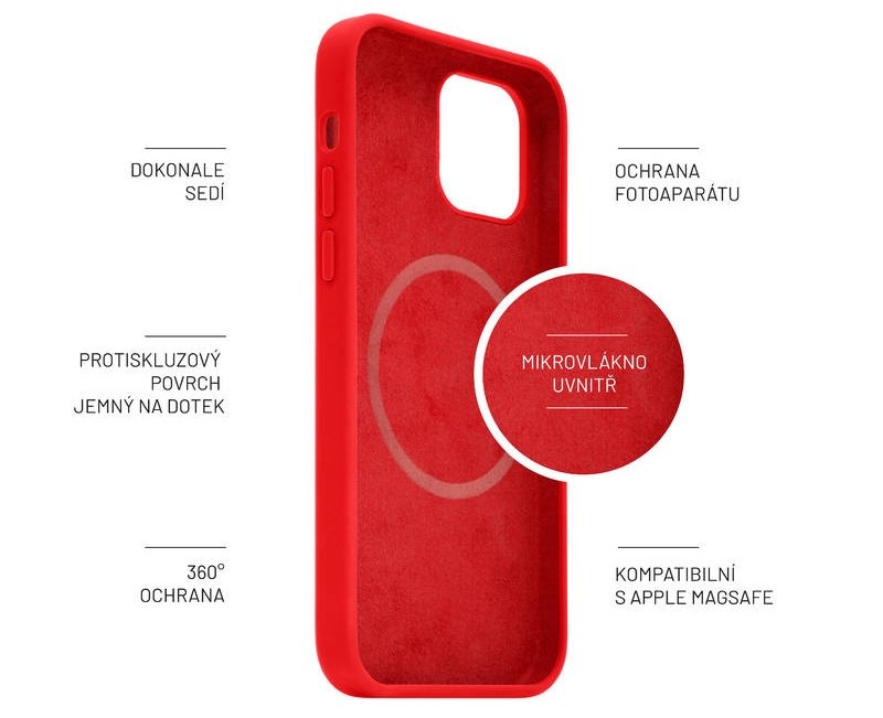 Kryt na mobil FIXED MagFlow s podporou MagSafe na Apple iPhone 14 červený Kryt na mobil FIXED MagFlow s podporou MagSafe na Apple iPhone 14 červený