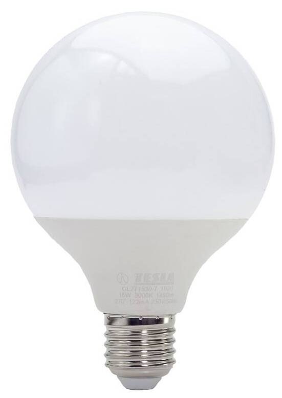 Žárovka LED Tesla globe E27, 15W, teplá bílá