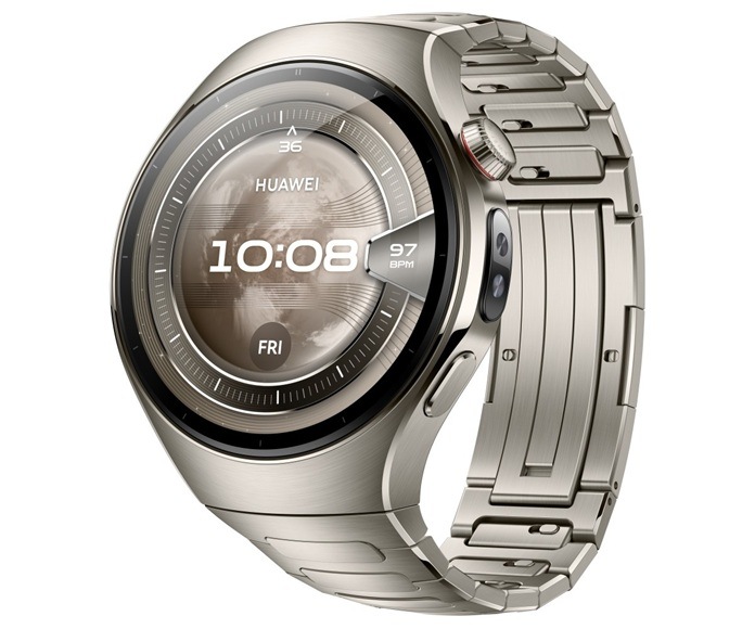 Chytré hodinky Huawei Watch 5 46 mm LTE NFC - Silver + Titanium Strap stříbrné