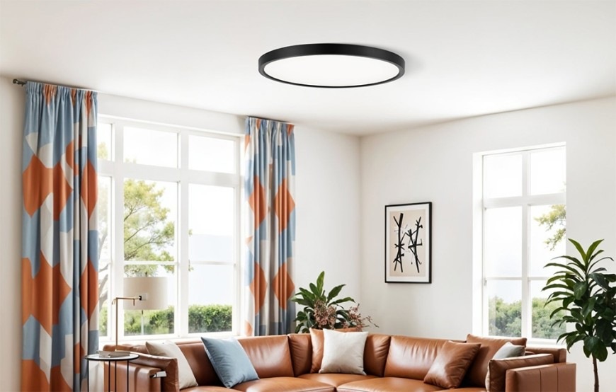 Stropní svítidlo Yeelight Smart CW Meteor C400 černé Stropní svítidlo Yeelight Smart CW Meteor C400 instalované v obývacím pokoji