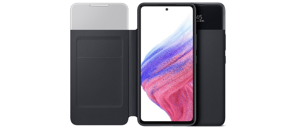 Pouzdro na mobil flipové Samsung S View Wallet Cover na Galaxy A53 5G bílé
