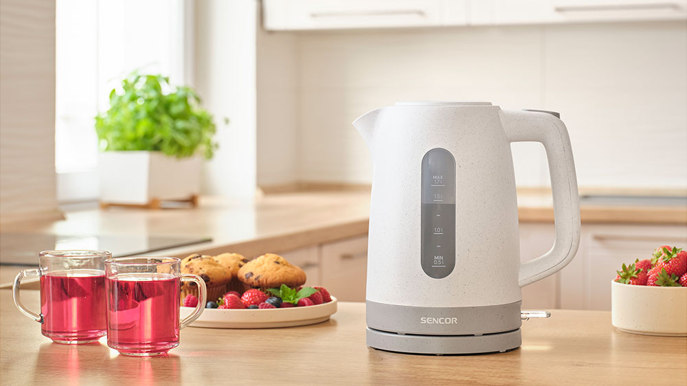 Rychlovarná konvice Sencor SWK 1738WH, 1,7 l bílá Bezpečná a v moderním stylu