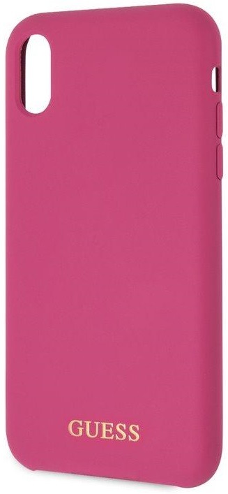 Kryt na mobil Guess Silicone Cover na Apple iPhone XR - tmavě růžový