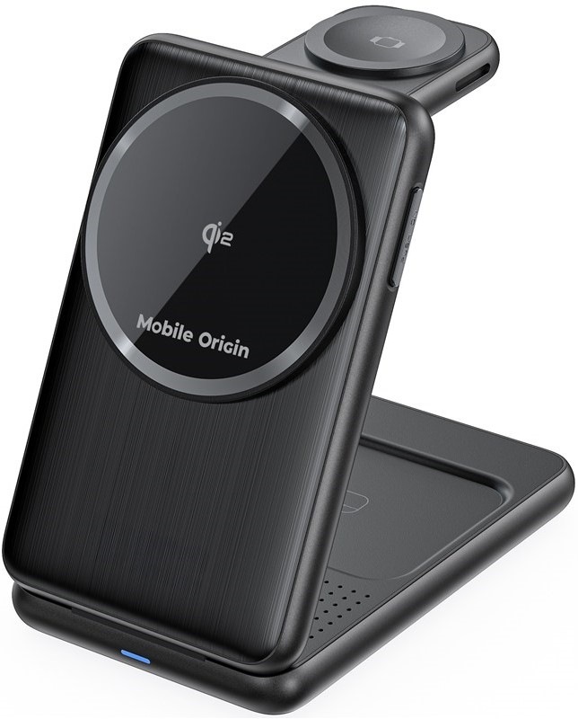Bezdrátová nabíječka Mobile Origin PW8 3in1 Foldable Qi2 - černá