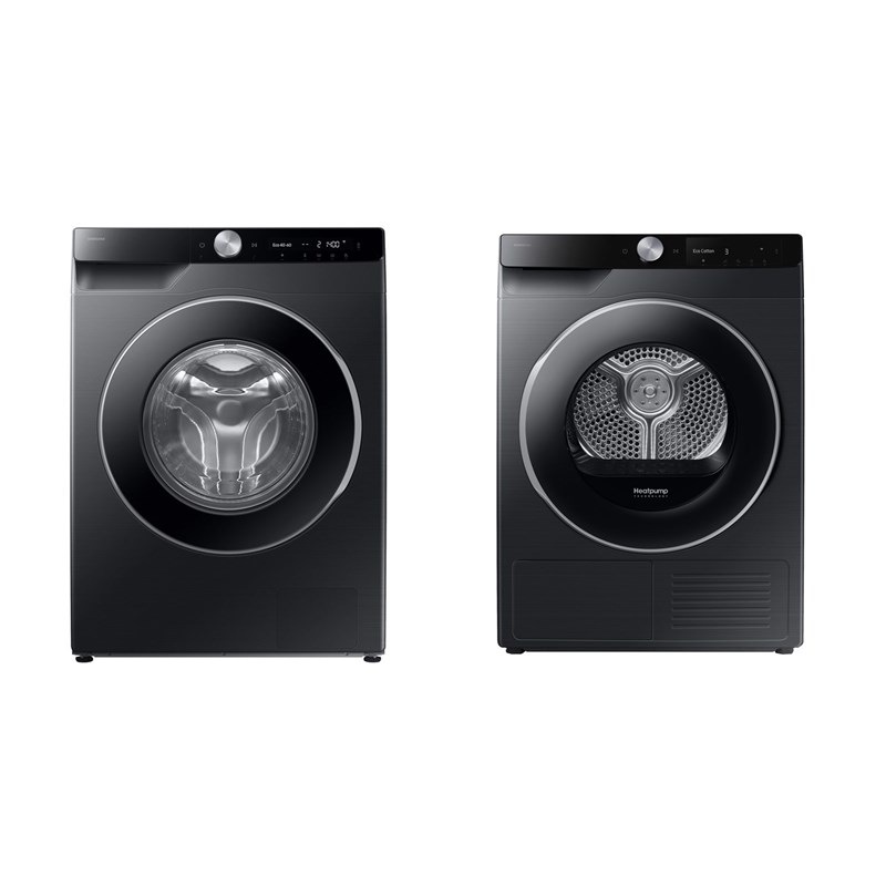 Set pračka Samsung WW90DG6U25LBU4 černá barva + sušička DV90DG6845LBU4 černá barva