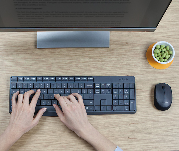 Klávesnice s myší Logitech Wireless Combo MK235, CZ šedá Klávesnice s myší Logitech Wireless Combo MK235, CZ šedá