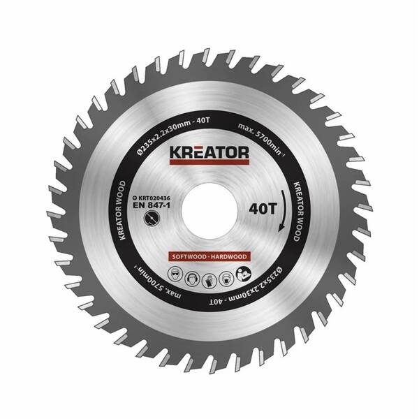 Kotouč pilový Kreator KRT020436 235mm 40T