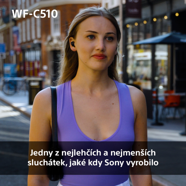Sluchátka Sony WF-C510 bílá Sluchátka Sony WF-C510 - bílá, nejlehčí a nejmenší sluchátka