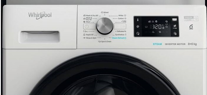 Pračka se sušičkou Whirlpool FFWDB 864349 BV EE bílá Pračka/sušička Whirlpool FFWDB 864349 BV EE, bílá, přehledný displej