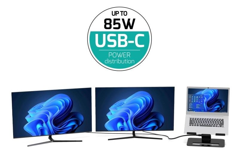 Dokovací stanice PORT CONNECT 2v1 USB-C Notebook Stand, 2x4K černá Dokovací stanice PORT CONNECT 2v1 USB-C Notebook Stand, 2x4K černá