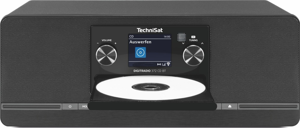 Radiopřijímač s DAB+ TechniSat DIGITRADIO 372 CD BT černý Přední strana radiopřijímače TechniSat DIGITRADIO 372 s vysunutou CD mechanikou
