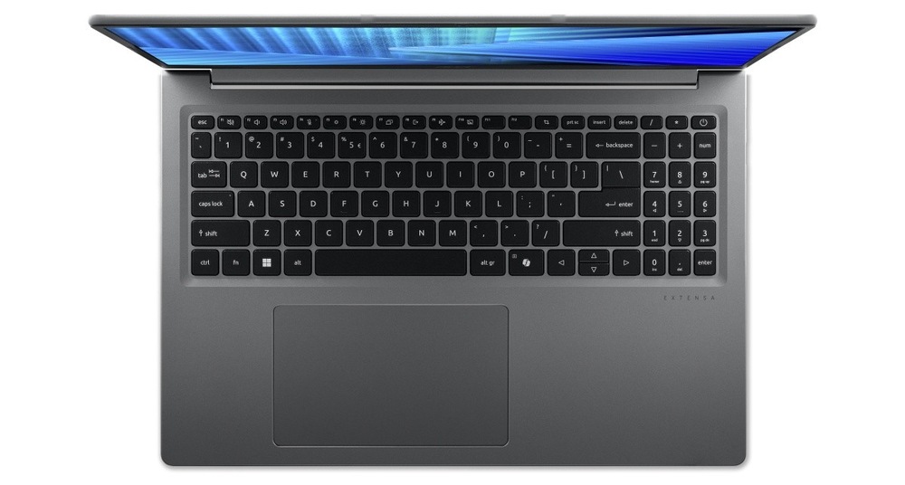 Pohled shora na klávesnici notebooku Acer Extensa 16 (EXO16-71-5856)