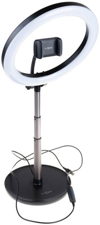 Světlo FIXED LEDRing, kruhové LED svítidlo se stativem, 1/4" závit černé