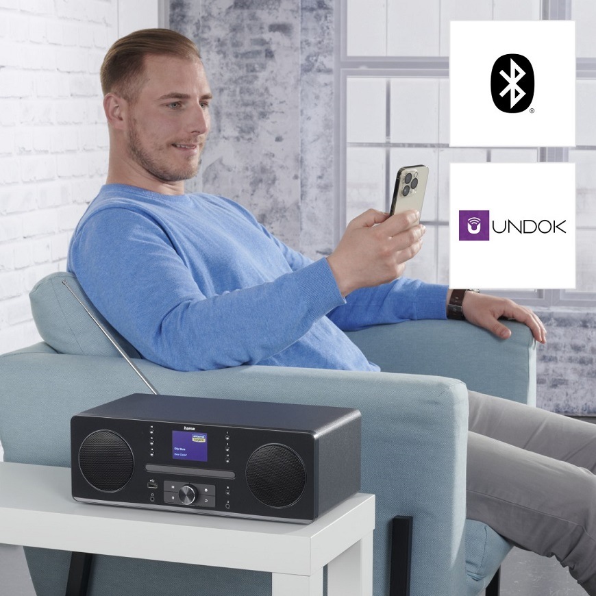 Internetový radiopřijímač s DAB+ Hama DIR1570CBT černý Internetový radiopřijímač s DAB+ Hama DIR1570CBT černý