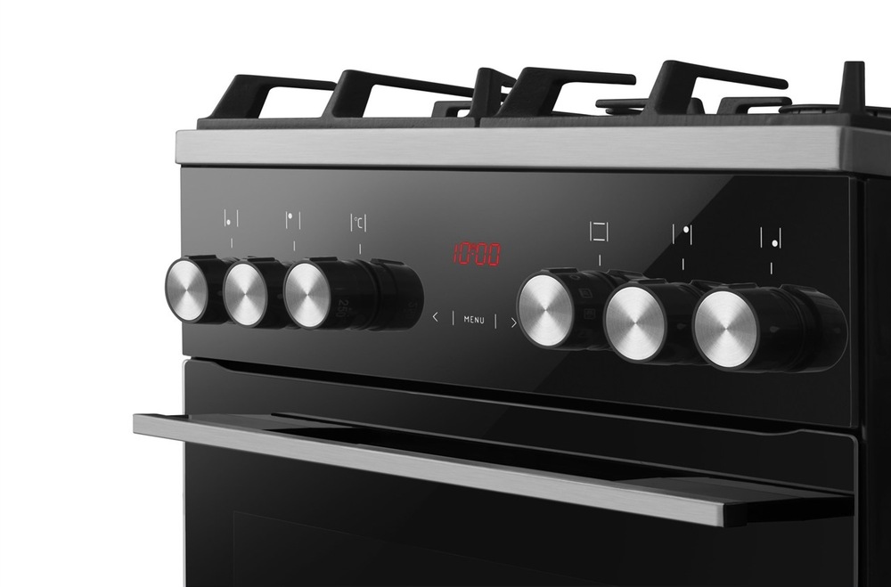 Sporák K50 Amica SPS 510 ZBG PIZZA, černá - detail ovládacího panelu