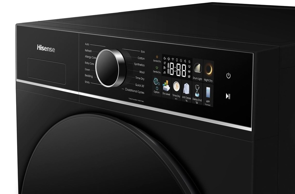 Sušička prádla Hisense DH3I802BBCD černá Sušička prádla Hisense DH3I802BBCD ovládací panel