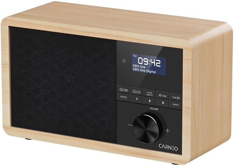 Radiopřijímač DAB+ CARNEO P530 v hnědém designu
