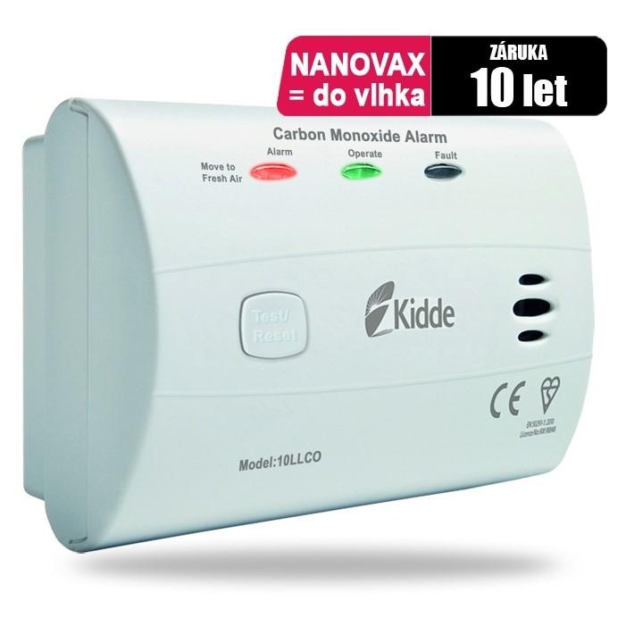 Detektor oxidu uhelnatého Kidde 10LLCO odolný proti vlhkosti