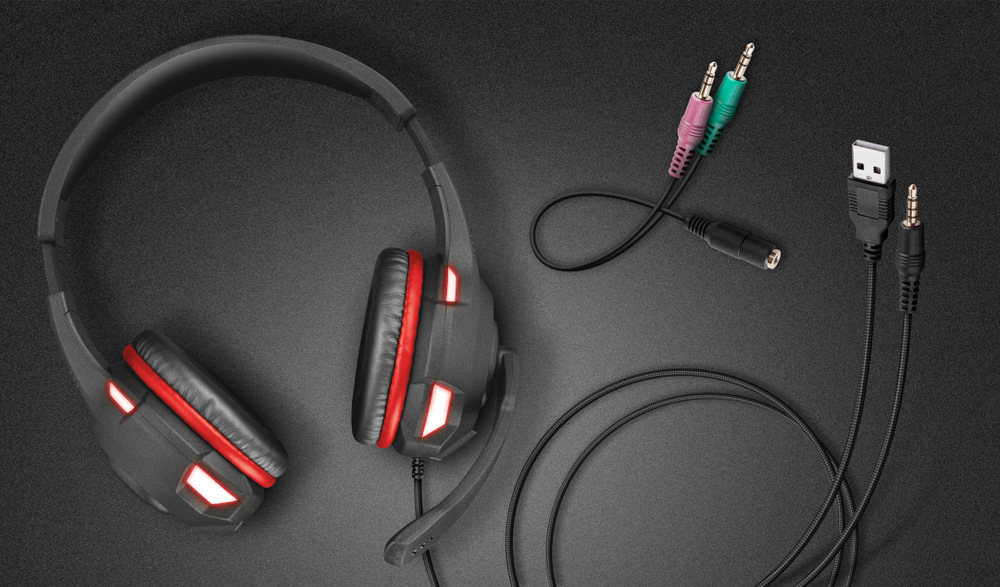 Headset Trust GXT 407 Ravu Illuminated černý