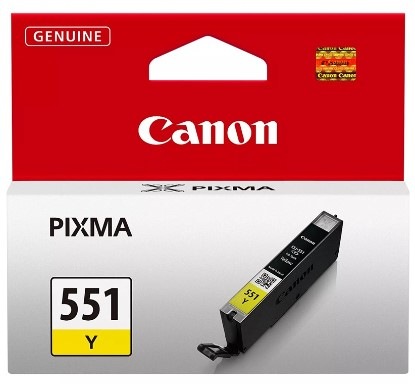 Inkoustová náplň Canon CLI-551 Y, 330 stran žlutá