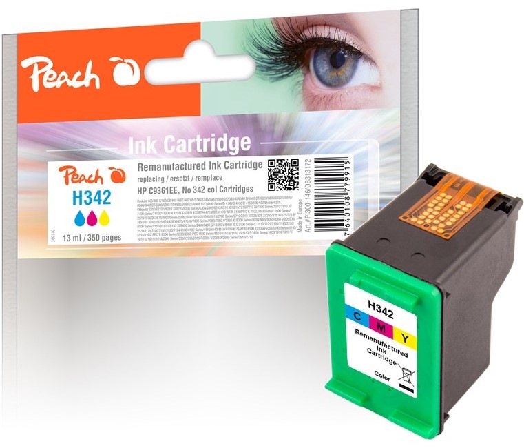 Inkoustová náplň Peach HP 342, 350 stran - CMY