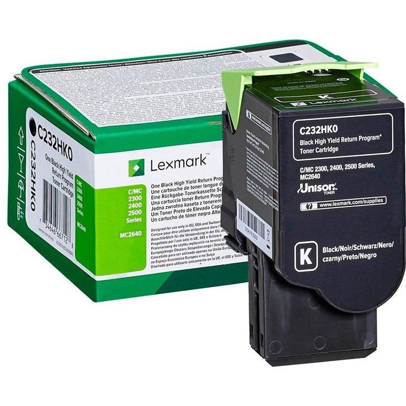 Toner Lexmark C232HK0, 3000 stran, pro C2325dw, C2425dw, C2535dw, MC2325adw, MC2425adw černý