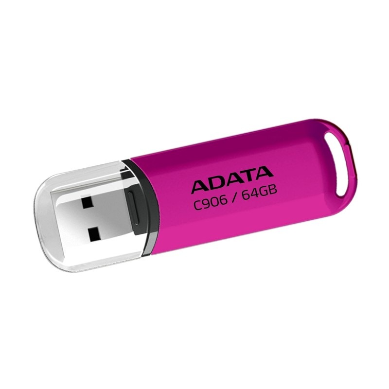 Flashdisk ADATA Classic v růžové barvě.