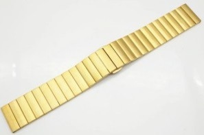 Řemínek WG na Apple Watch, kovový rovný + adapter 42/44/45/49 mm zlatý Náhradní řemínek kovový rovný iWatch+ adapter 42/44mm (Zlatý)
